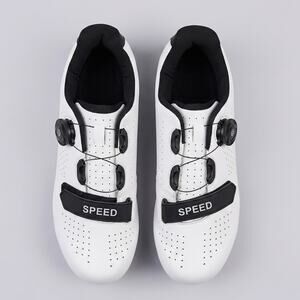 White Speed Road Cycling Shoes Size 40 - BOA Dial & Strap - Peloton Compatible